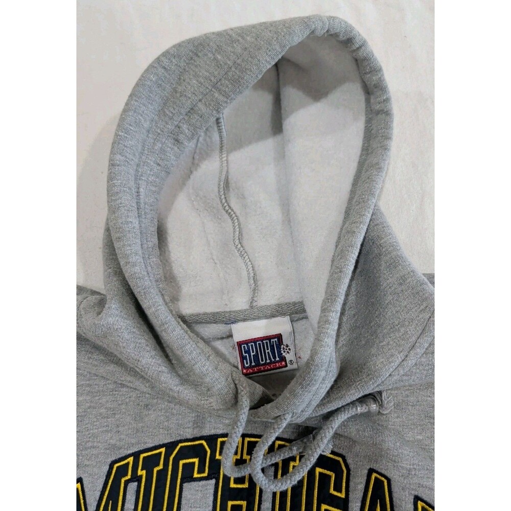 University of Michigan Wolverines Gray Pullover Hoodie Adult Size Large NCAA - Picture 4 of 9